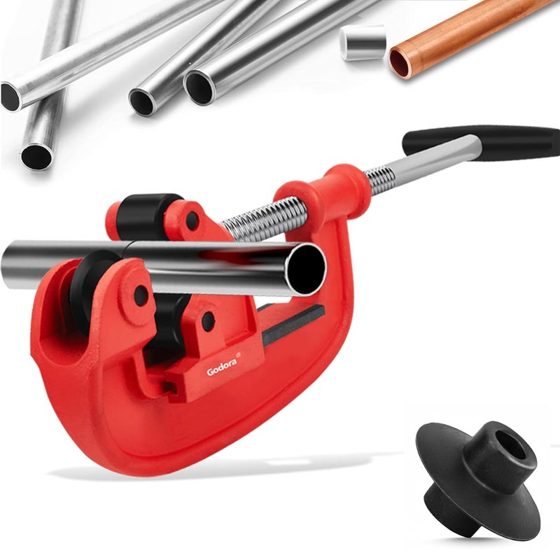 Godora Heavy Duty 1-3 Inch Pipe Cutter Tool with Extra Blade - Professional Cutting Tool - Sharp Rigid Pipe Cutter for Galvanized, Steel, and Iron Pipes - By - Image 1